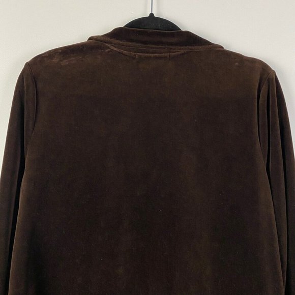 Lauren Ralph Lauren Zip Velvet Jacket Brown Pockets Womens Large - Picture 4 of 8